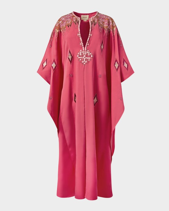 Autumn Embellished Maxi Kaftan Dress
